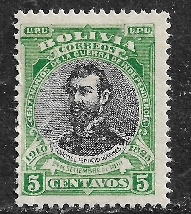 HICK GIRL- MINT BOLIVIA STAMP   SC#92  1910  IGNACIO WARNES  G770