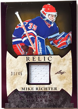 2023 Leaf ITG Used Relic Purple Mike Richter  /45  New York Rangers
