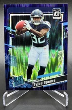 2023 Tyjae Spear RC #297 Donruss Optic Rated Rookie Purple Shock Prizm Titans