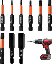 9Pcs Magnetic Allen Key Drill Bit Set, H1.5-H8 50Mm Metric Inner Impact Driver