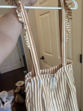 Urban outfitters Orange and White Striped overall dress