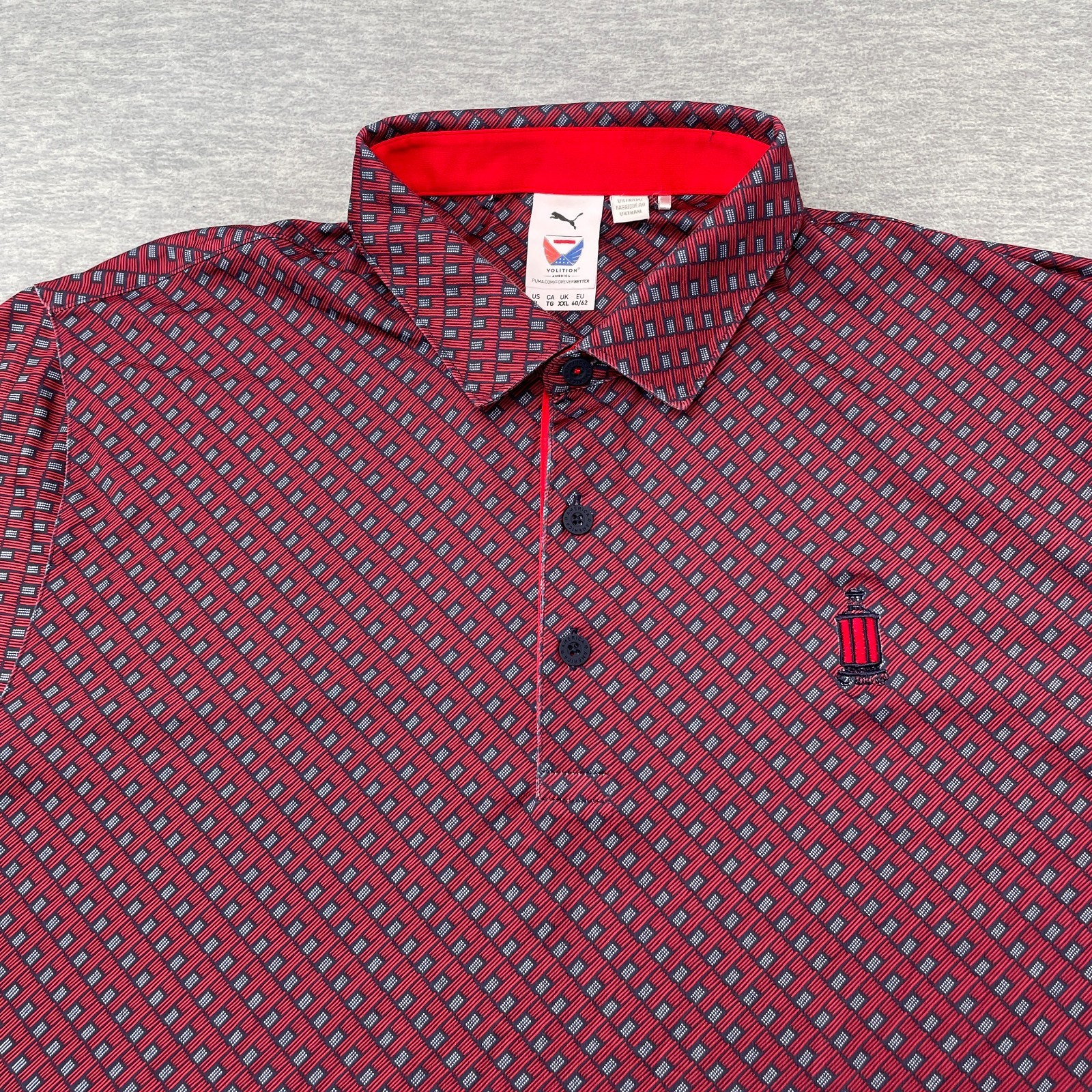 Puma Volition Polo Shirt Men XL America Multi Flag Golf USA Folds of Honor Logo image 3