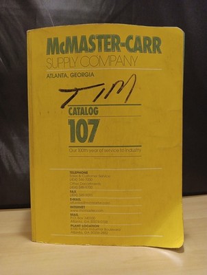 MCMASTER-CARR Supply Company CATALOG 107 Atlanta GA 2001 100 Years