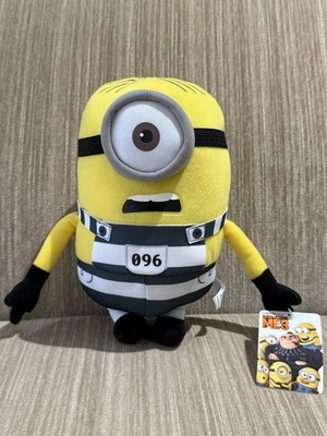 Despicable Me 3 Minion Stuart Plush Toy Factory 10  Jail Prisoner Uniform RARE