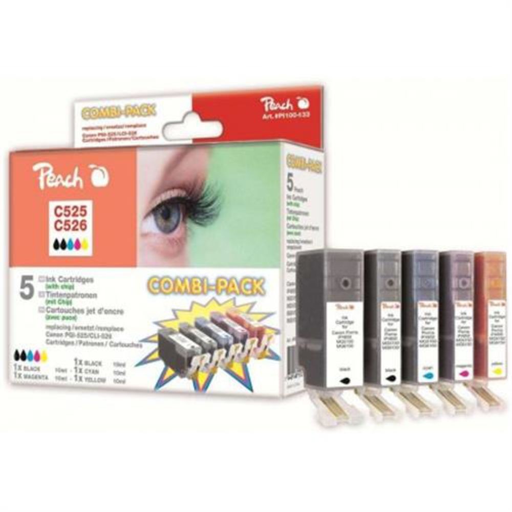 Персиковый C525/C526 bk, c, m, y, pbk Spar Pack Тонированный Патронен