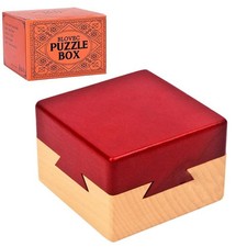 Impossible Dovetail Box Wooden Puzzle 3D Brain Teaser Magic Drawers Secret Co...