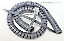 5-Pack Lot Avaya 2400-Series Phone Handset Cord 2410 2420 Curly Slate-Blue 9Ft