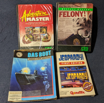 Lot of 4 vtg 80s 90s IBM PC XT AT Commodore 64 Amiga video game floppy 3.5'' disk