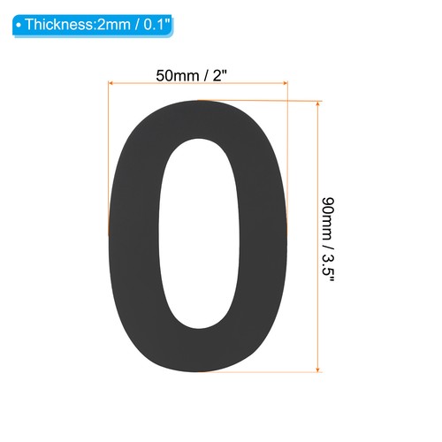 0 Números de Casa Autoadhesivos para Exterior Stick On 3.5" x 2", 1 pieza - Imagen 2 de 5