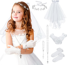 6 Pcs First Communion Veil Set for Girls 1St Communion Bow Veil Headpiece Access