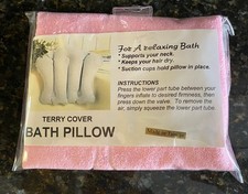 Terry Cloth Cover Bath Pillow Pink