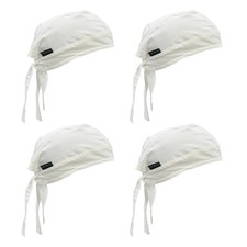 Cotton Doo Rag Pirate Hat Skull Cap Sweat Wicking Head Wraps Medium, White