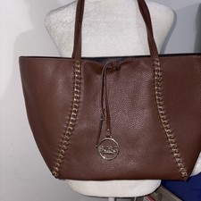 NWOT BCBG Chocolate Tote/Shoulder Bag with Black Interior  Gold Logo Hardware