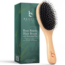 Boar Bristle Hair Brush - Smoothes  Detangles All Hair Types  Hairbrush for Wo