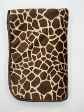 CARTERS Child of Mine GIRAFFE Print Satin Trim 30x39 Sherpa Plush Baby Blanket