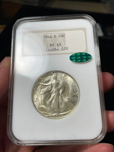 1946-D NGC MS63 CAC Walking Liberty Half Dollar