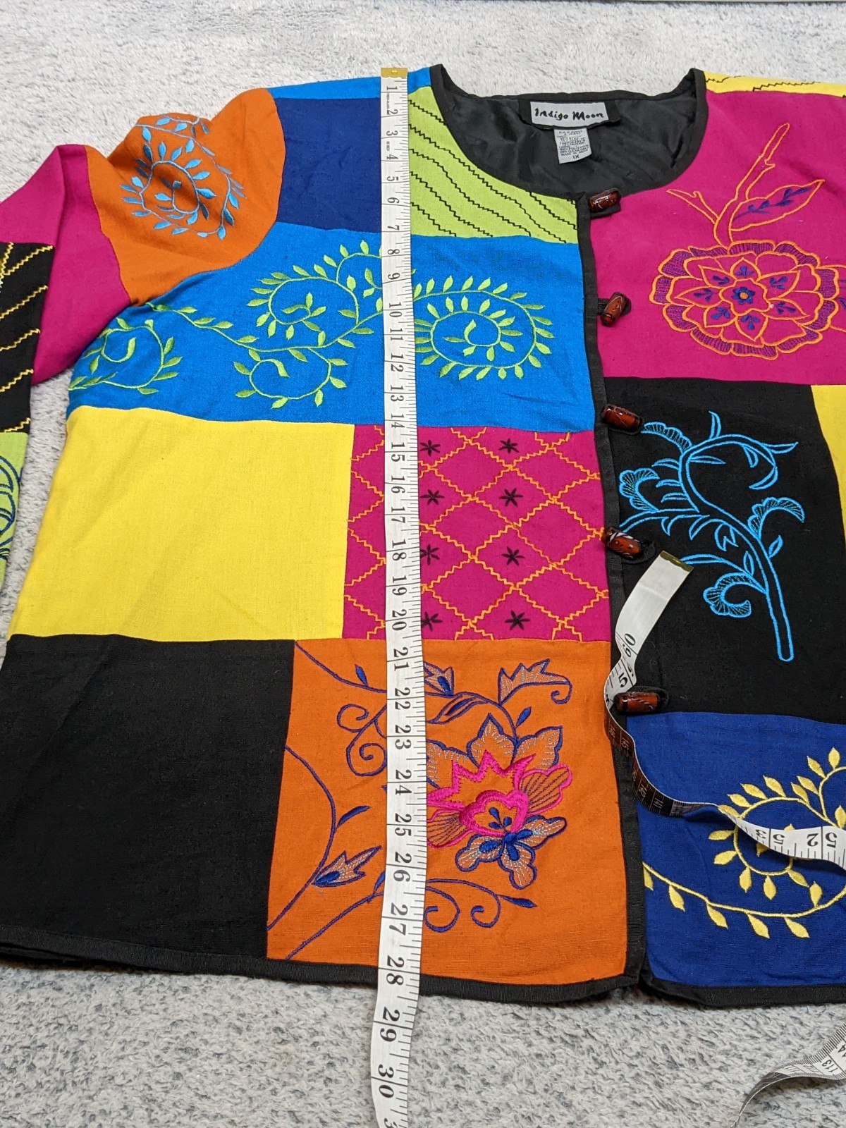 Indigo Moon Jacket Women’s 1X Patchwork Embroider… - image 10