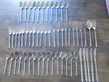 55 pc Mary Ellen Set of Flatware both Ekco Eterna and International Silver Co.