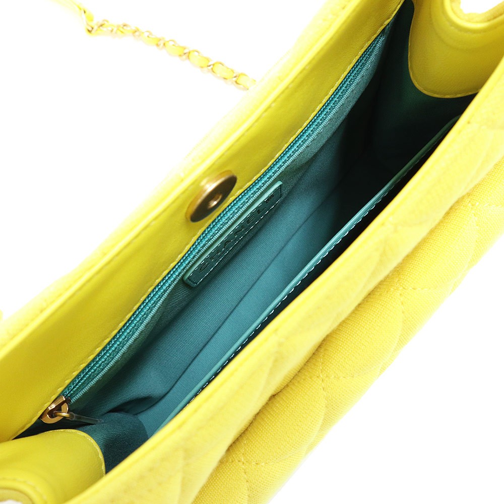 Authentic CHANEL Hobo Matelasse Chain Shoulder Bag Leather Yellow/Gold Unused image 7