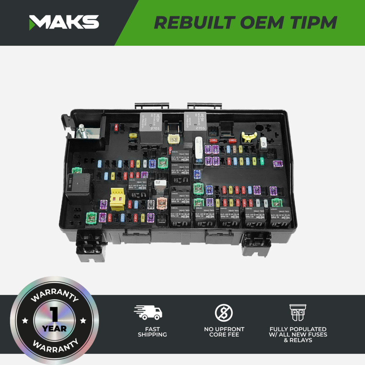 2017 - 2018 RAM 2500 / 3500 OEM Rebuilt TIPM Fuse 68243262AD 1