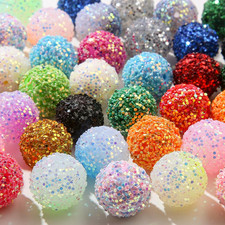 50Pcs 20Mm Rhinestone Beads Shine Disco Ball Beads Chunky Bubblegum Beads Crysta