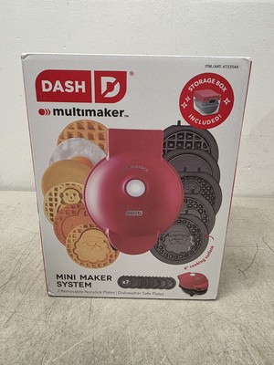 Dash MultiMaker  Mini System Holiday Waffle Maker with 7 Removable Plates-NEW