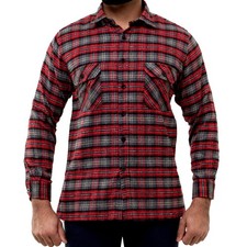 Men's Brushed Cotton Flannel Shirt Warm Check Lumberjack Soft Winter Shirt