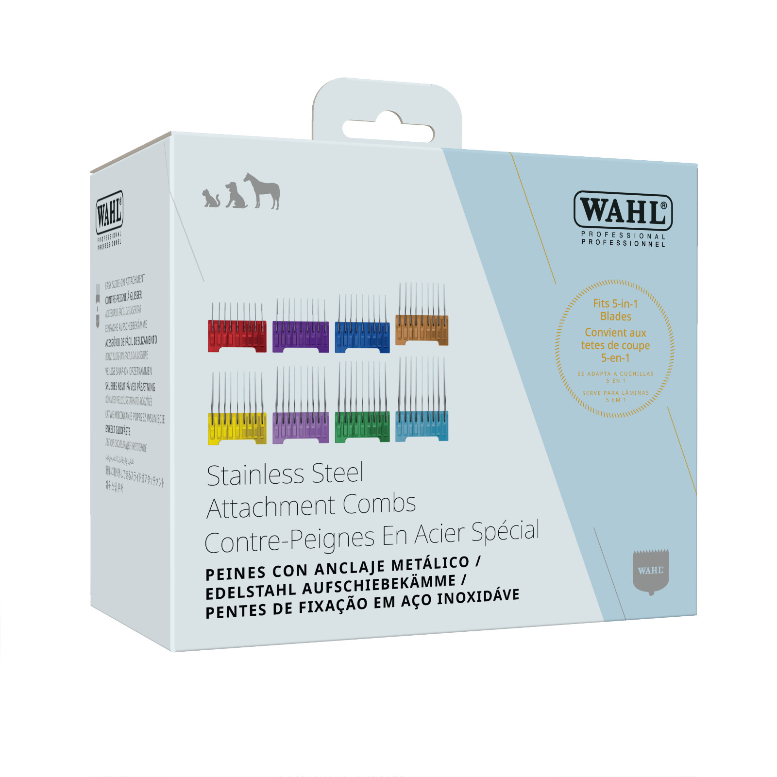 Wahl Beretto Hair Clipper Stainless Steel Comb Set 3 - 25 mm ""New""