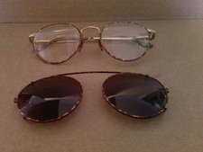 Vintage Brooks Brothers Tortoise Shell Eyeglass Frames Clip on Sunglasses