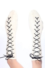 Latex Gummi Rubber elbow gloves Mittens finger-less lace up customized 127