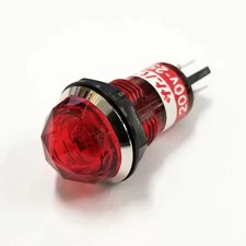 BN-23-2-R, Sato  17mm Round Red Jewel Lens Neon Indicator Light 200V ~ 250V