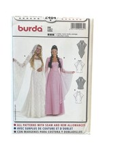 Burda 2484 Sewing Pattern Women 10-20 White Pink Fairy Medieval Gown Uncut