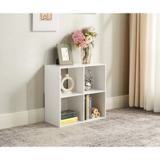 Mainstays 4 Cube Storage Organizer Bookcase, White