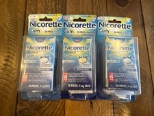 Nicorette Gum 4mg White Ice Mint 20 Pieces Lot Of 3 Exp 01/2027 60 Total