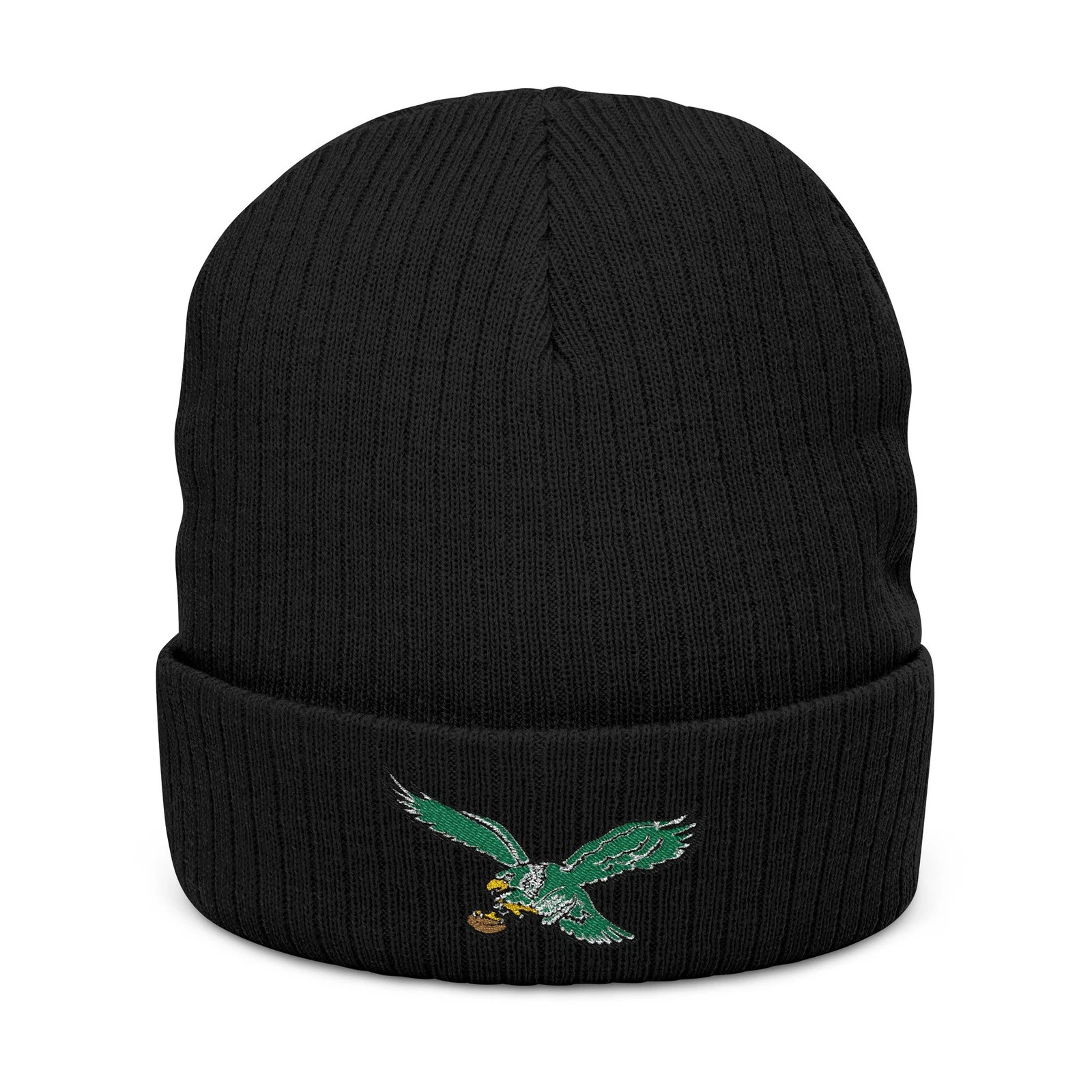 Black Ribbed Knit Beanie Philadelphia Eagles