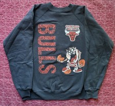 Vintage 1980s NBA Chicago Bulls Taz Looney Tunes Sweatshirt Size L Made In USA