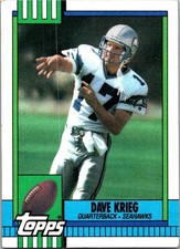 1990 Topps #338b Dave Krieg