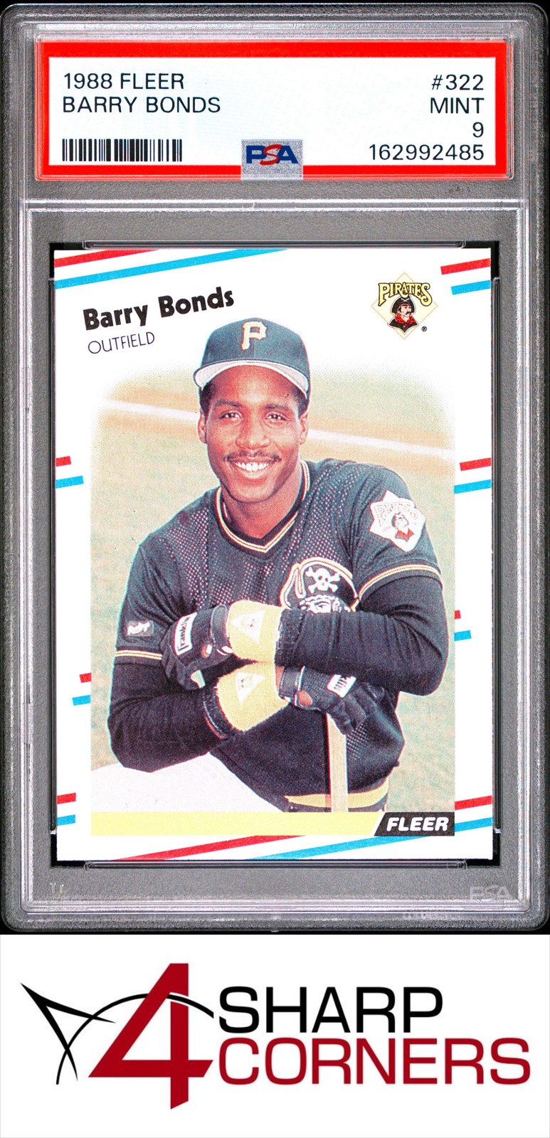 1988 FLEER #322 BARRY BONDS PIRATES PSA 9
