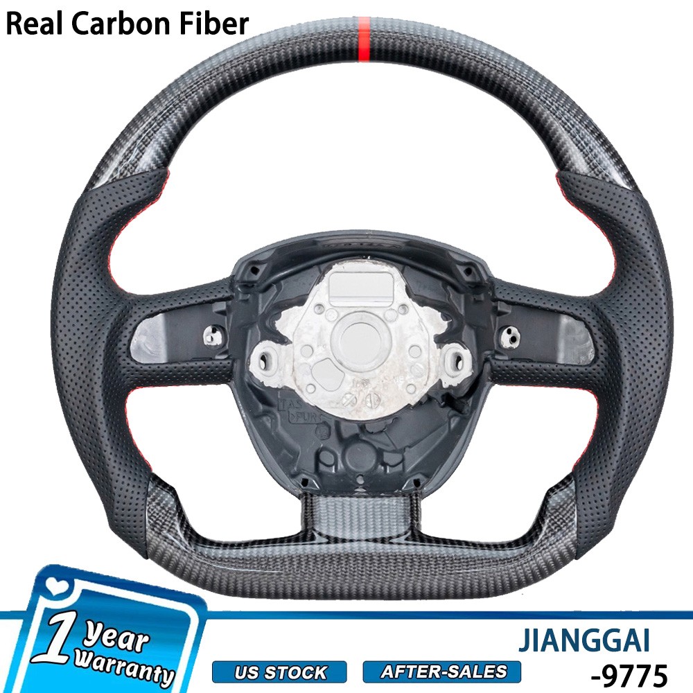 Real Carbon Fiber Steering Wheel For Audi B7 A3 A4 A5 Q7 S4 S5 RS4 RS5 2004-2012