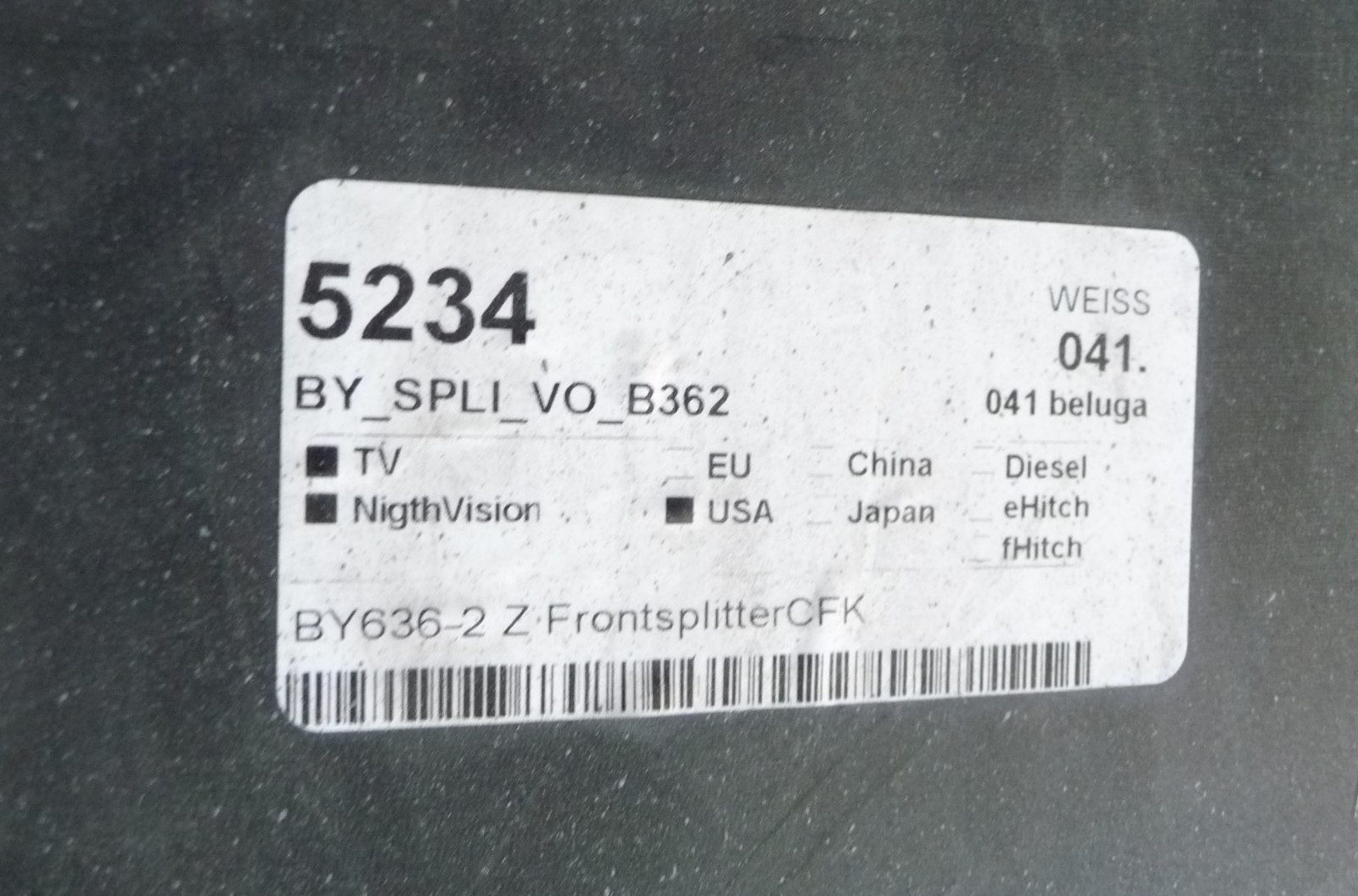 21-23 Bentley Bentayga Gen 2 BY636-2 Front Bumper Lower Splitter 36A807951 OE