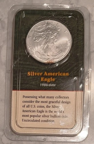 2000  American Eagle Dollar Uncirculated 1 oz .999 Silver, Littleton Pack