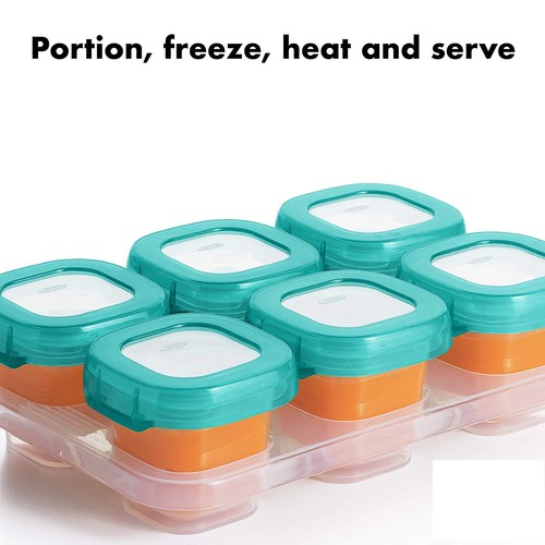 OXO Tot Baby Blocks Freezer Storage Containers (2 Oz) Teal Authentic Brand New - Picture 2 of 9