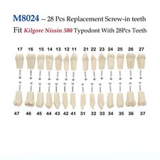 28Pcs Kilgore Nissin 500 Typodont Dental Replacement Screw-in Teeth Model M8024