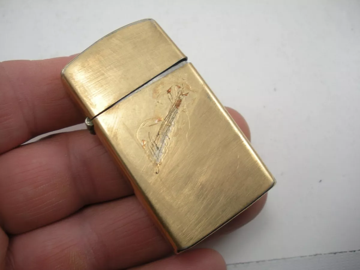 RARE VINTAGE 10K GOLD FILLED ZIPPO LIGHTER POOR CONDITION