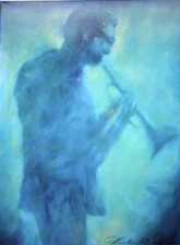 von Wening Art Giclee hand signed Abstract stretched canvas bars  30" x 40"x 1.5