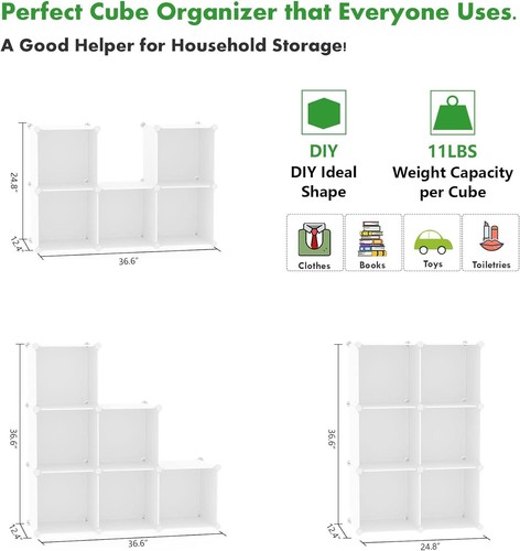 C&AHOME Cube Storage Organizer, 6-Cube Shelves Units, Closet Cabinet - Picture 5 of 7