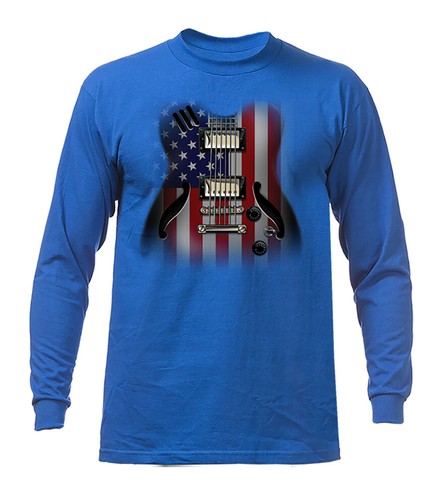 Guitarra Banda de Música Bandera de EE. UU. American Pride Patriot Patriota Manga Larga - Imagen 10 de 12