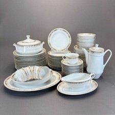 Signature Queen Anne Dinnerware Replacements Gold Trim Tan Scrolls 1950's