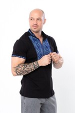 Black Men's Vyshyvanka, embroidered shirt, Ukraine, S-3XL, cotton 100 