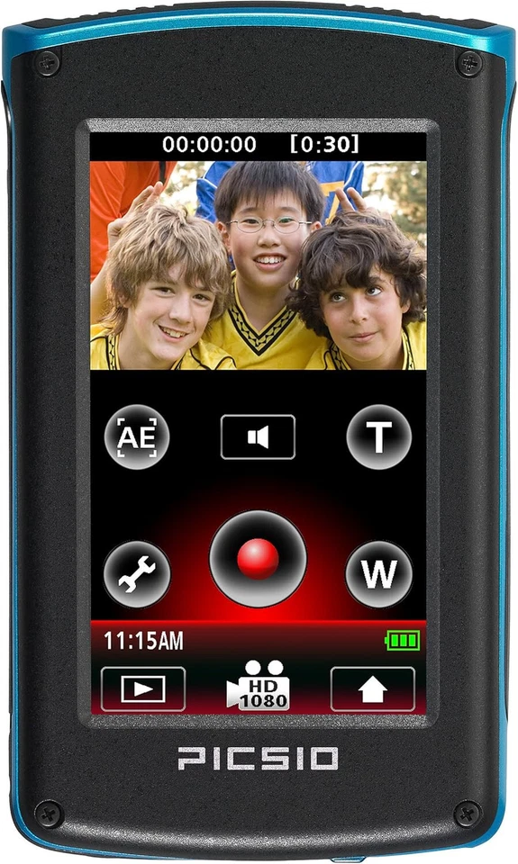 JVC Picsio GC-WP10 Waterproof Pocket Video Camera (Blue) - Image 2 of 3